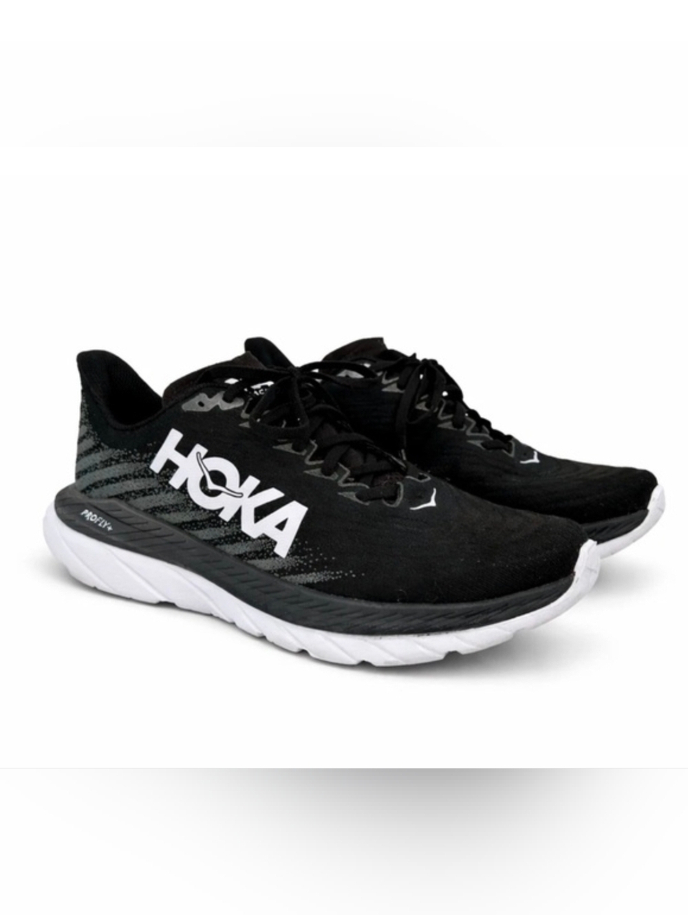 Hoka Black and White Men's Running Sneakers